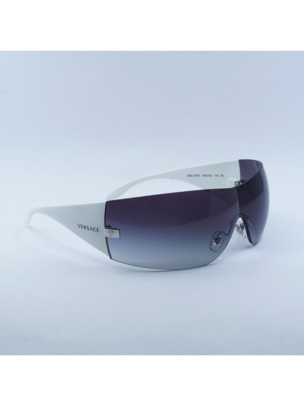 Versace VE2054 10008G Sunglasses Silver Shield Frame